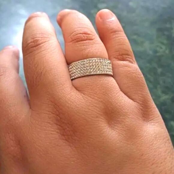 Diamond unisex wedding band ring - Picture 9 of 10